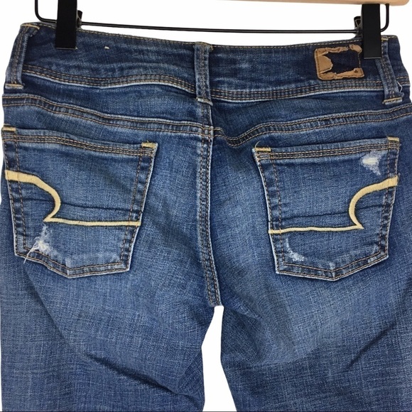 AMERICAN EAGLE OUTFITTERS Jeans Kick Boot Cut Super Stretch Denim Size 0 Regular - Picture 5 of 13